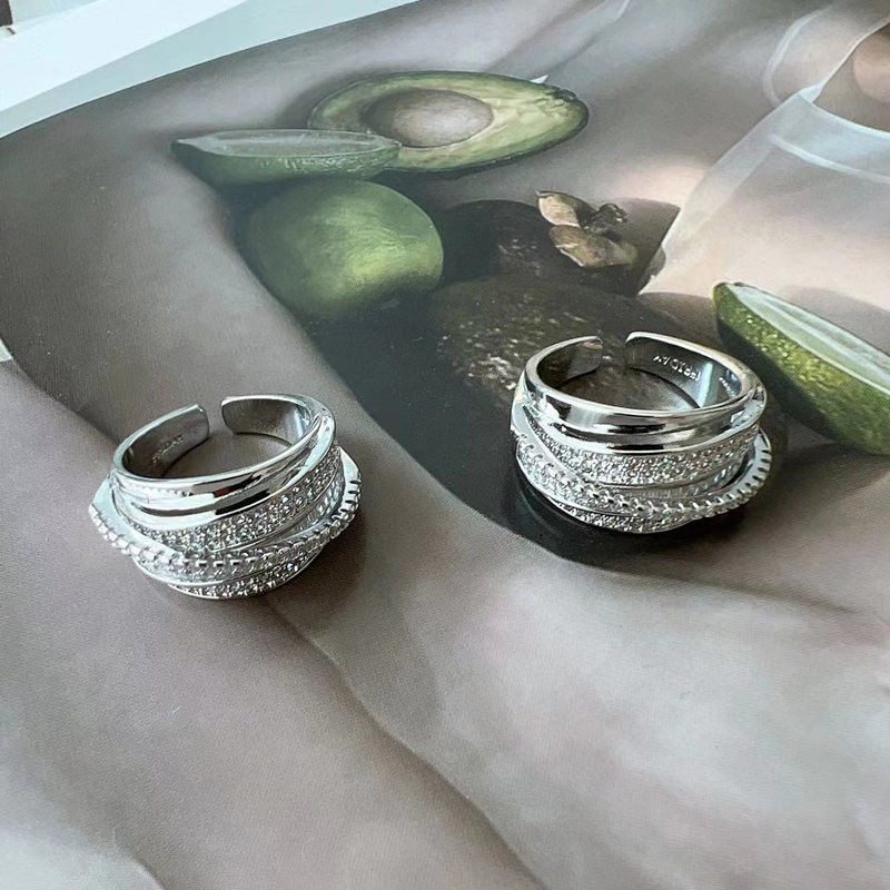 2025 neue Silber Farbe Strass  – Chrome Hearts Ring Bewertung und Preis